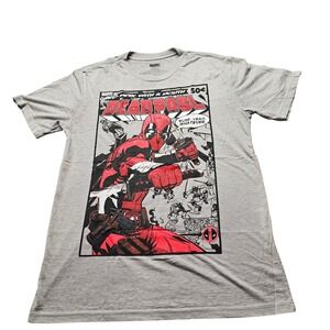 Marvel Deadpool Merc With A Mouth T-Shirt Mens M Gray Marvel Comics Short Sleeve